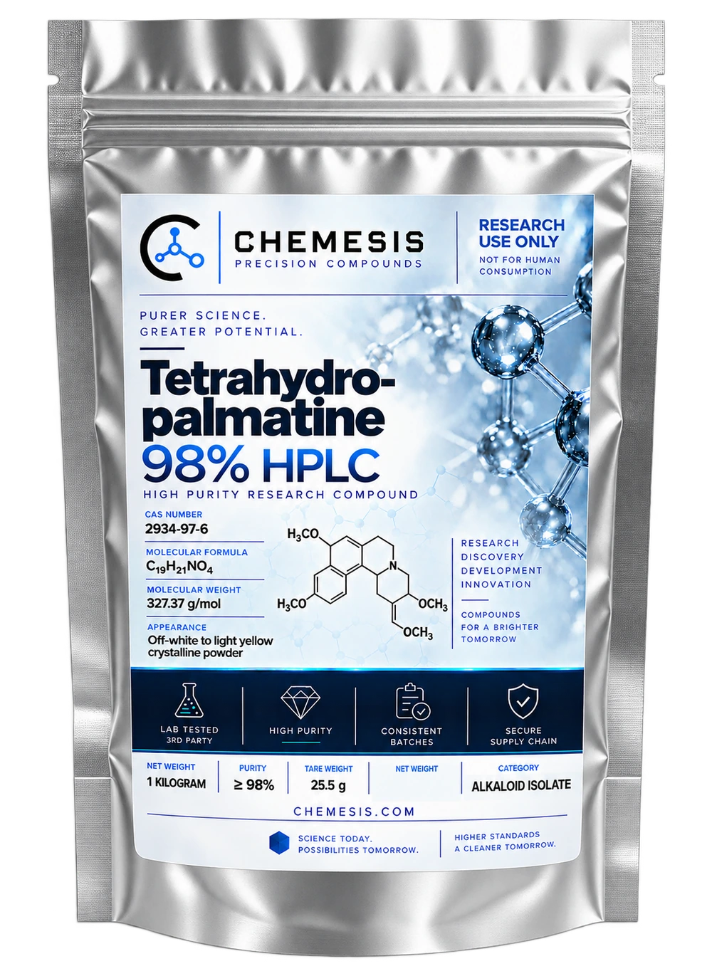 Tetrahydropalmatine — 98% HPLC